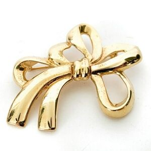 Elegant Vintage Gold Bow Brooch